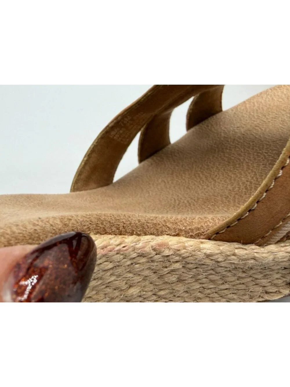 Clarks Rose Limo Wedge Sandals Women Size 7.5M Brown Beige Low Heel Shoes